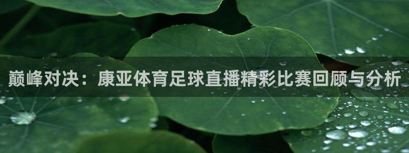 巅峰对决：康亚体育足球直播精彩比赛回顾与分析