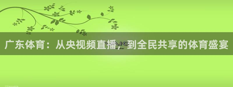 广东体育：从央视频直播，到全民共享的体育盛宴